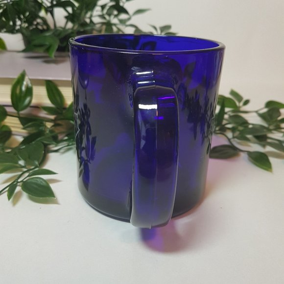 Vintage Blue Jays Baseball Mug Teacup Translucent Cobalt Blue MLB Retro - Picture 3 of 9